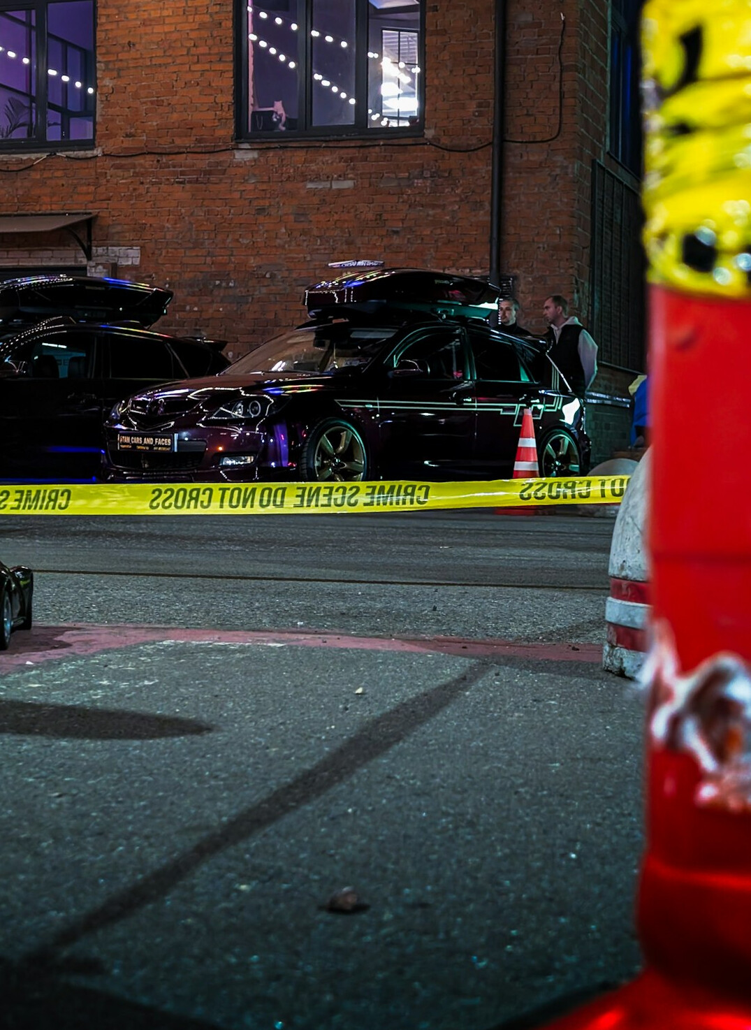 detective investigating crime scene